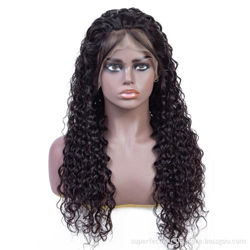 13x4 Lace Front Human Hair Wigs For Black Women Brazilian Water Wave Wig With Baby Hair Remy Pre Plucked Natural Hairline